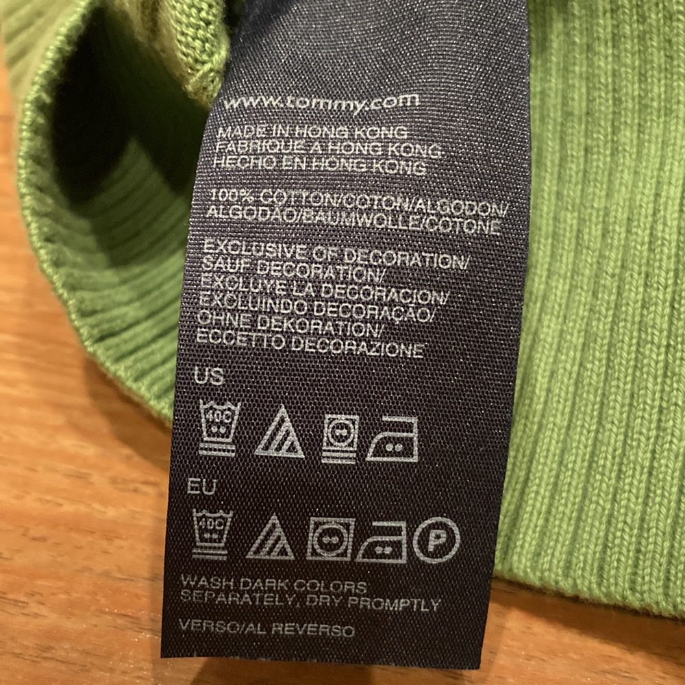 Tommy Hilfiger Women’s Kelly Green Sweater XL Like New V-Neck Cableknit - Picture 7 of 7